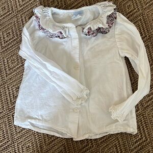 Bella bliss size 4 girls shirt with floral collar